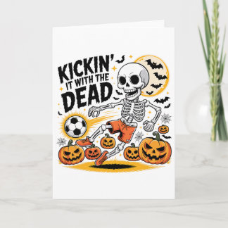 Kickin 'It Halloween skelet-voetballer  Kaart