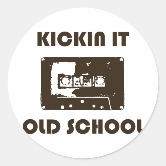 Kickin it Old School Ronde Sticker (Voorkant)