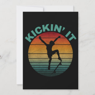 Kickin 'It Vintage Skateboarden Skater Kaart
