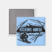 Kicking Horse Colombie-Britannique aimant de ski b (Recto/Verso)