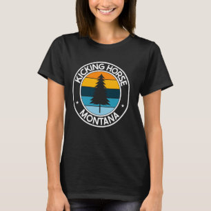 Kicking Horse Montana MT USA City Pride Retro Zonn T-shirt