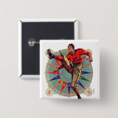 Kickoff Vierkante Button 5,1 Cm (Voorkant /achterkant)