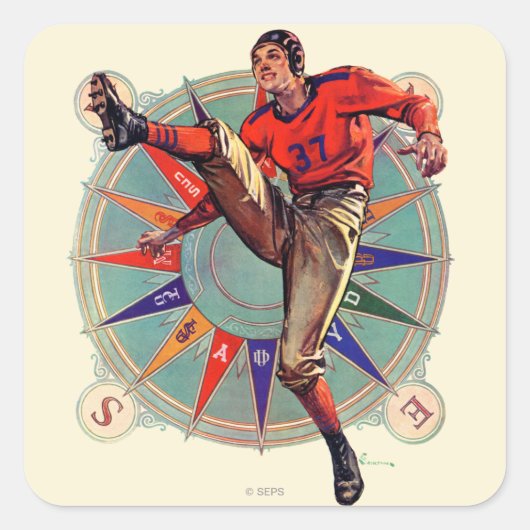 Kickoff Vierkante Sticker (Voorkant)