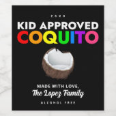 Kid Approuvé Coquito, Étiquette bouteille sans alc (Étiquettes simples)