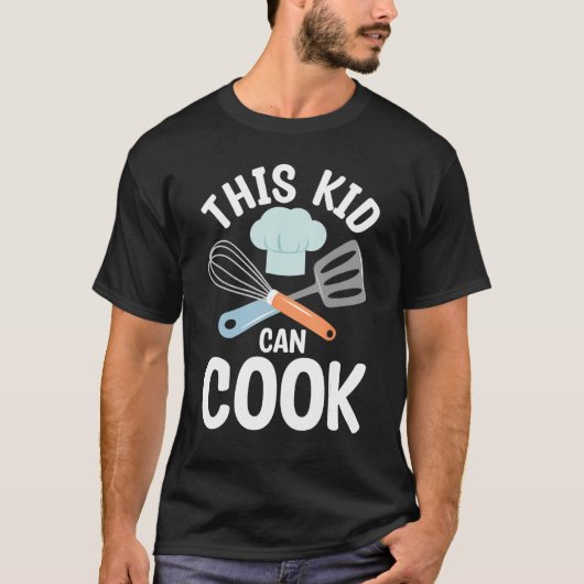 Kid Can Cook Expert Chef Cooking Culinary Graphic T-shirt (Voorkant)