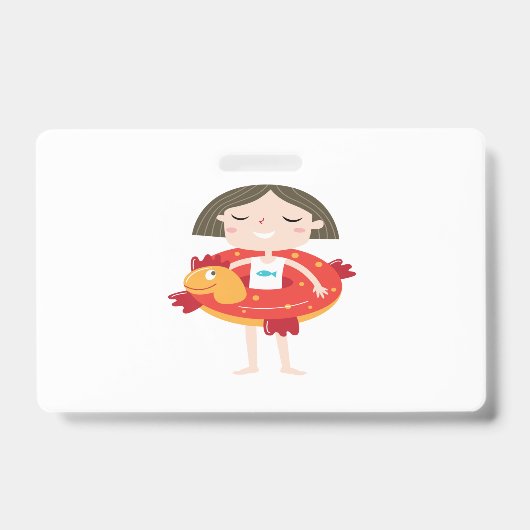 kid play in beach badge (Voorkant)