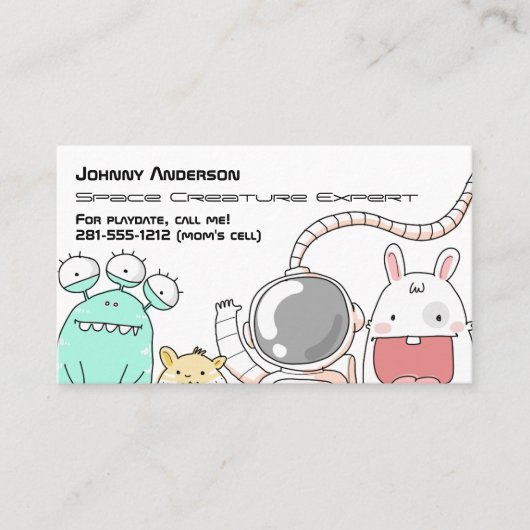Kid Space Creator Expert Carte de visite Pour Garç (Devant)