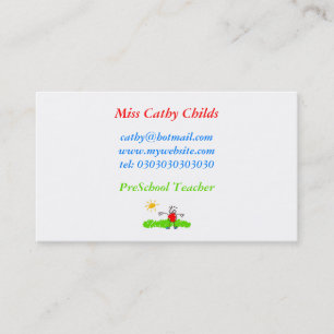 Kiddie Art, Miss Cathy Childs Visitekaartje
