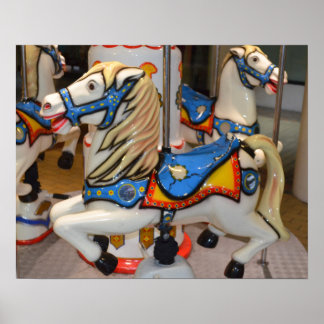 Kiddie Carousel Horses Poster