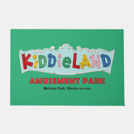Kiddieland Melrose Park, IL, Tekst teken Deurmat (Voorkant)