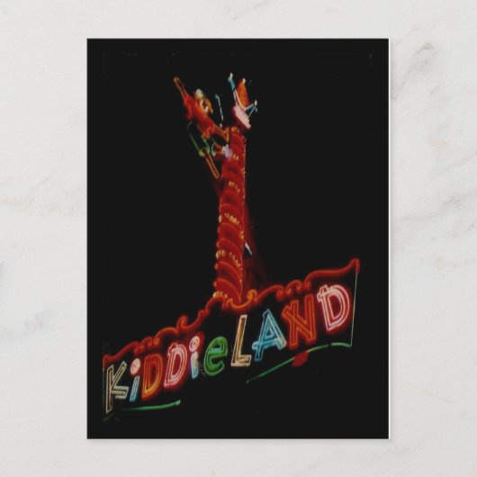 Kiddieland Melrose Pk. Carte postale néon vintage (Devant)