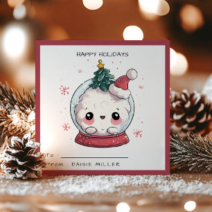 Kiddies Klaslokaal Kawaii Sneeuwbol Kerstvakantie Feestdagenkaart