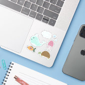 Kiddies Leuk Onder de Zee Walvis Vis Schildpad Sticker (Laptop met iPhone)