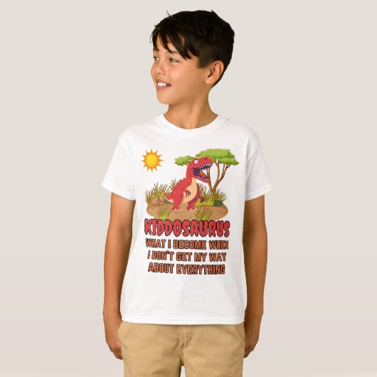 Kiddosaurus T-Rex Kinder T-shirt (Voorkant volledig)