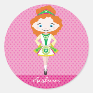 KIDLETS Ierse danser dansen rood haar Ronde Sticker