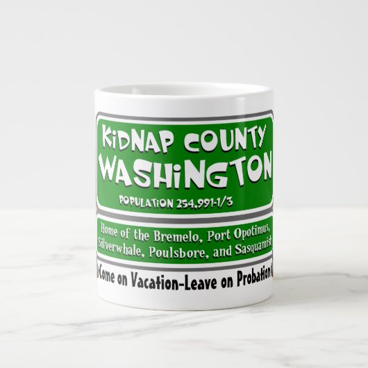 Kidnap Comté de Washington Géant café Mug (Devant)
