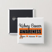 Kidney Cancer Awareness Badge Vierkante Button 5,1 Cm (Voorkant /achterkant)