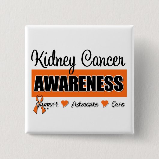 Kidney Cancer Awareness Badge Vierkante Button 5,1 Cm (Voorkant)