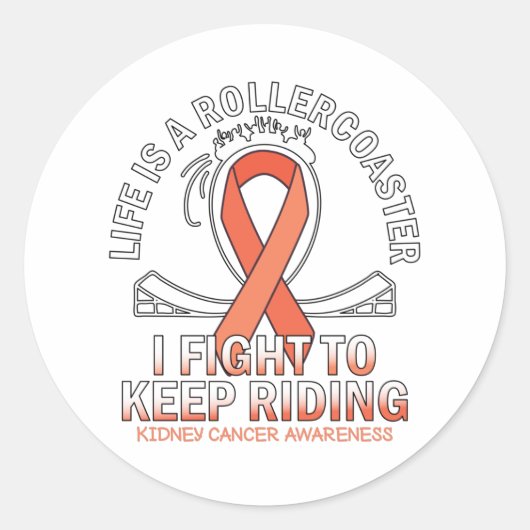 Kidney cancer awareness orange ribbon ronde sticker (Voorkant)