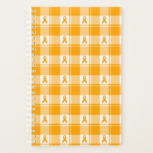 Kidney Cancer Awareness Plaid Planner, Orange (Devant)