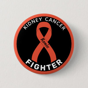 Kidney Cancer Fighter Ribbon Black Button