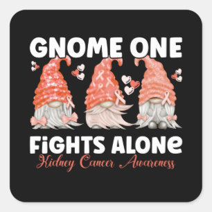 Kidney Cancer Oranje Ribbon Gnome Vierkante Sticker