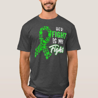 Kidney Disease Awareness Her Fight Green Ribbon T-shirt