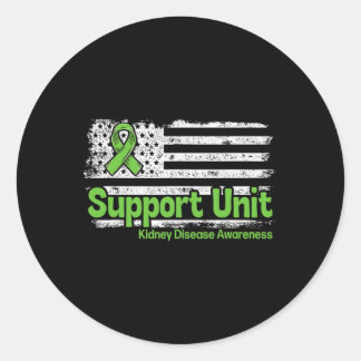 Kidney Disease Support Unit Flag Kidney Disease AW Ronde Sticker
