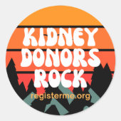 Kidney Donors Rock Donor Awareness Ronde Sticker (Voorkant)