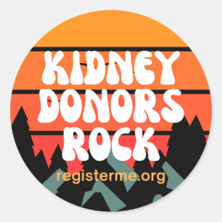 Kidney Donors Rock Donor Awareness Ronde Sticker