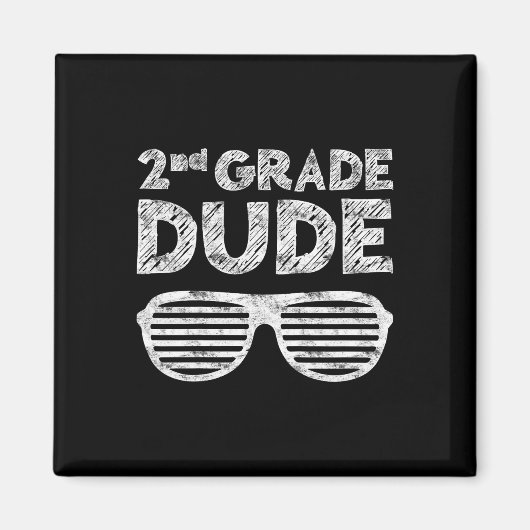 Kids 2nd Grade Dude Second Grade Byck To School  Magneet (Voorkant)