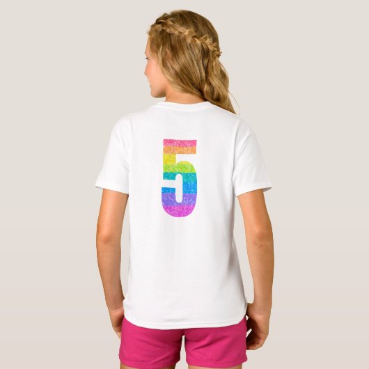 Kids 5th Birthday Party - Editable Text T-shirt (Achterkant volledig)