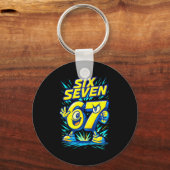 Kids 67 Six Seven Italian Brainrot 6 7 Funny Meme Sleutelhanger (Voorkant)