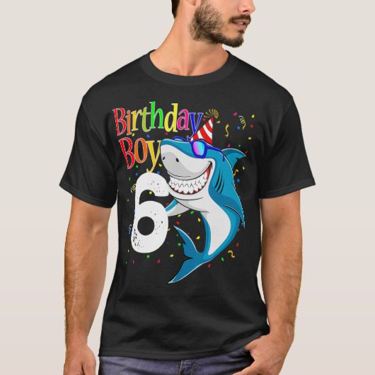 Kids 6th Birthday Boy Shark s JawSome Six Boys T-shirt (Voorkant)