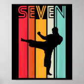 Kids 7th Birthday Gift Karate Retro Taekwondo Mart Poster (Voorkant)