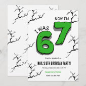 Kids 7th Birthday Invitation – Turning Seven Party (Devant / Derrière)