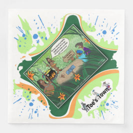 Kids And Cursive | Dry Logic Humor Dinner Napkin Servet