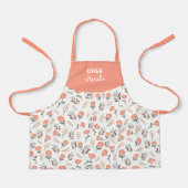Kids Apron Red Poppies + Name Schort (Voorkant)