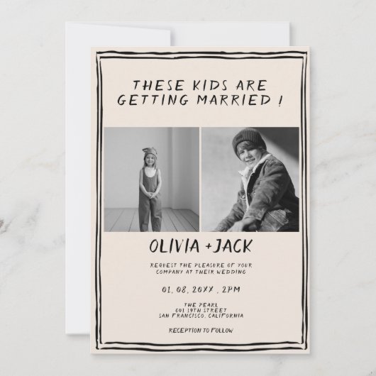 Kids Are Getting Married Photo QR Code Wedding Kaart (Voorkant)