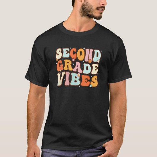 Kids Back To School Second Grade Vibes Student Tea T-shirt (Voorkant)