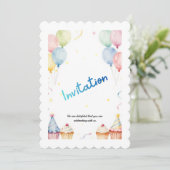 Kids Birthday Invitation Template – Customizable P (Debout devant)