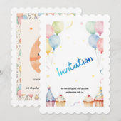 Kids Birthday Invitation Template – Customizable P (Devant / Derrière)