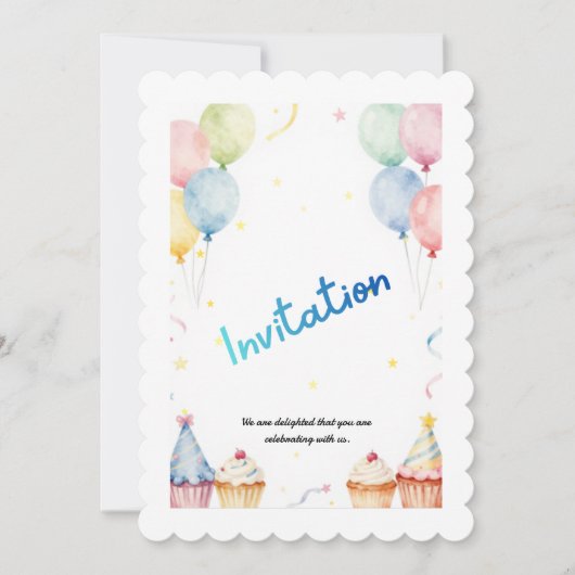 Kids Birthday Invitation Template – Customizable P (Devant)