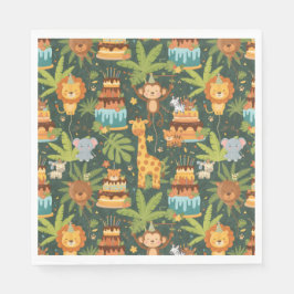Kids Birthday Jungle Themed Napkins Servet