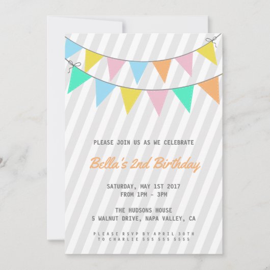 Kids Birthday Party Invitation Kaart (Voorkant)