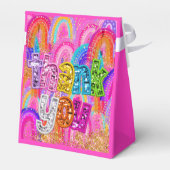 Kids Birthday Rainbow Glitter Favor Boxes Bedankdoosjes (Achterkant)