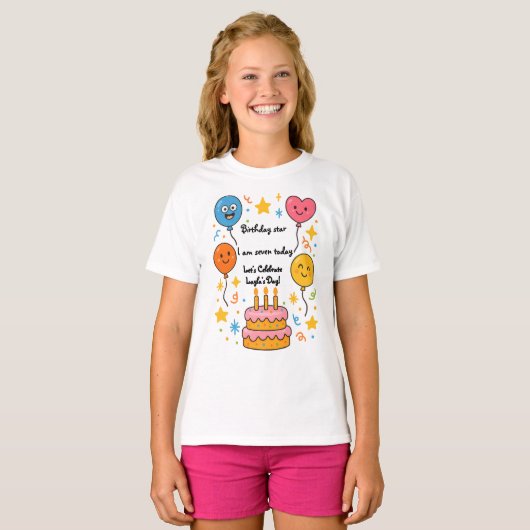 Kids Birthday T-Shirt - tekstontwerp (Voorkant volledig)