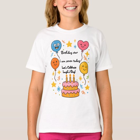 Kids Birthday T-Shirt -  tekstontwerp (Voorkant)