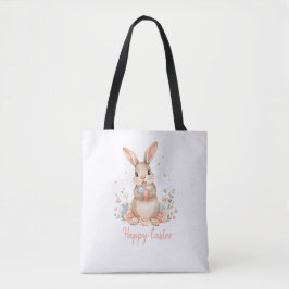 Kids Bunny Easter Egg Hunt Tote Bag. Draagtas