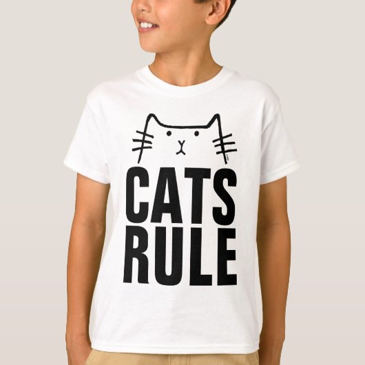 Kids CATS RULE Funny Chat T-shirts (Devant)